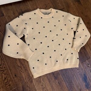 Cream/Black Polka Dot Sweater